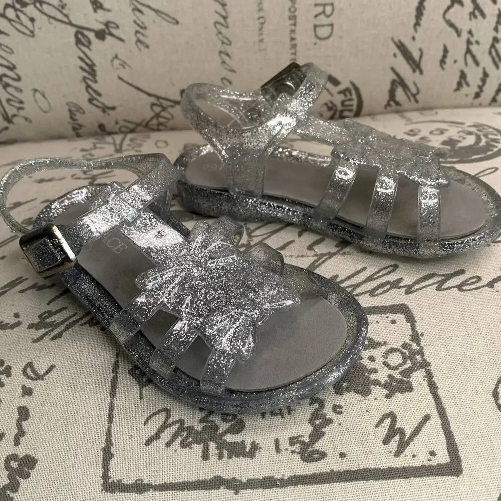 5/$25 Children's Place Jelly Clear Sparkle‎ Sandals